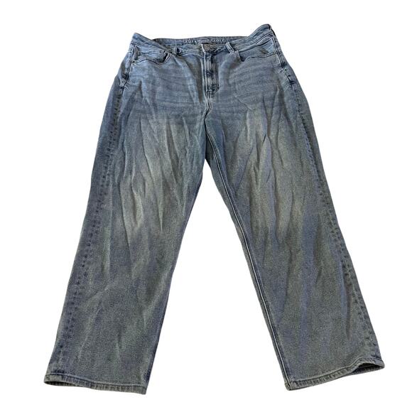 American Eagle Stretch High Rise Mom Straight Jeans Sz 14 Short - Picture 1 of 11